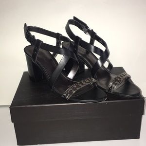 Enzo Angiolini Gunmetal & Black High Heels